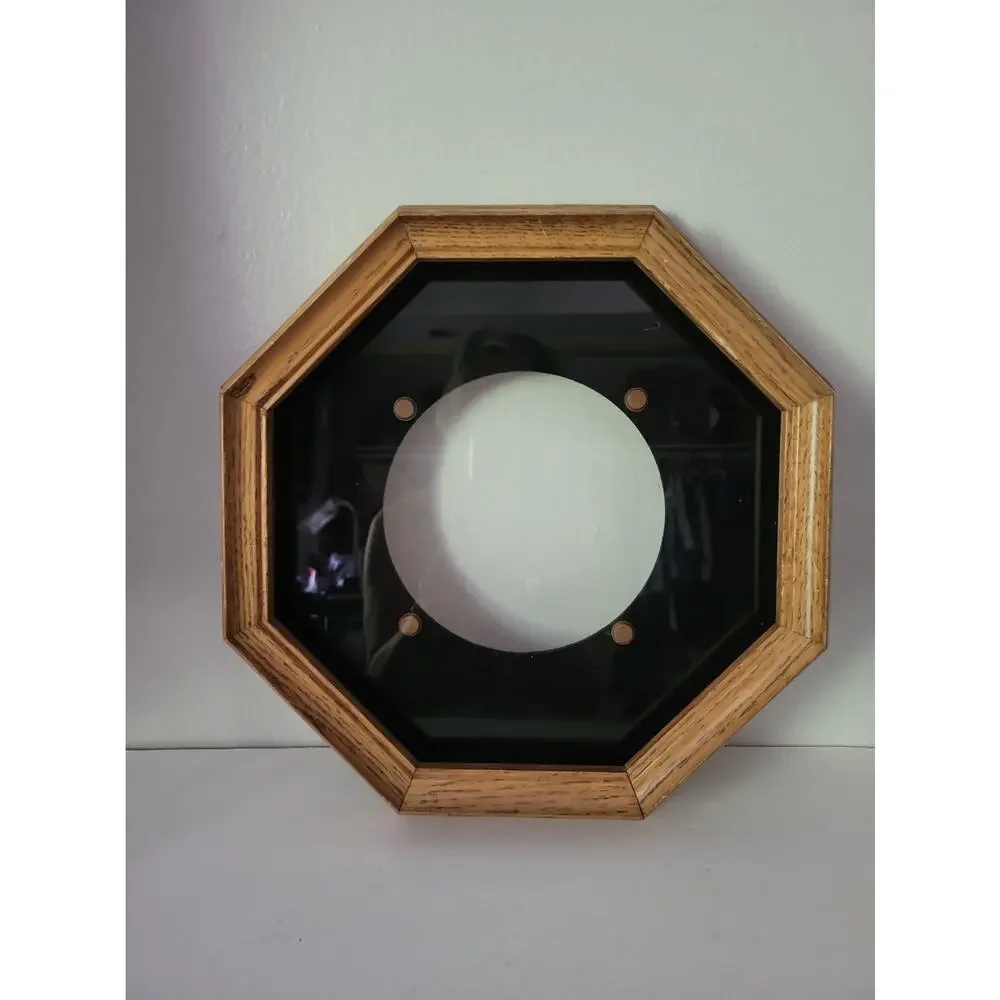 VTG Lynette Decor Elegant Wall Mount Oak Wood Plate Frame w/Glass 12